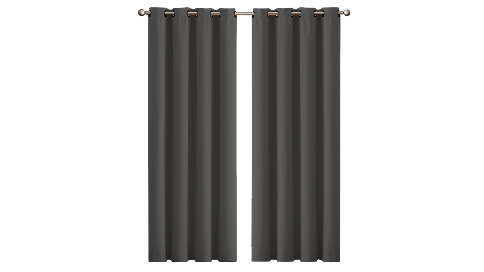 Marlow 2 Piece 3-Layer 132 x 160cm Blockout Curtain - Charcoal