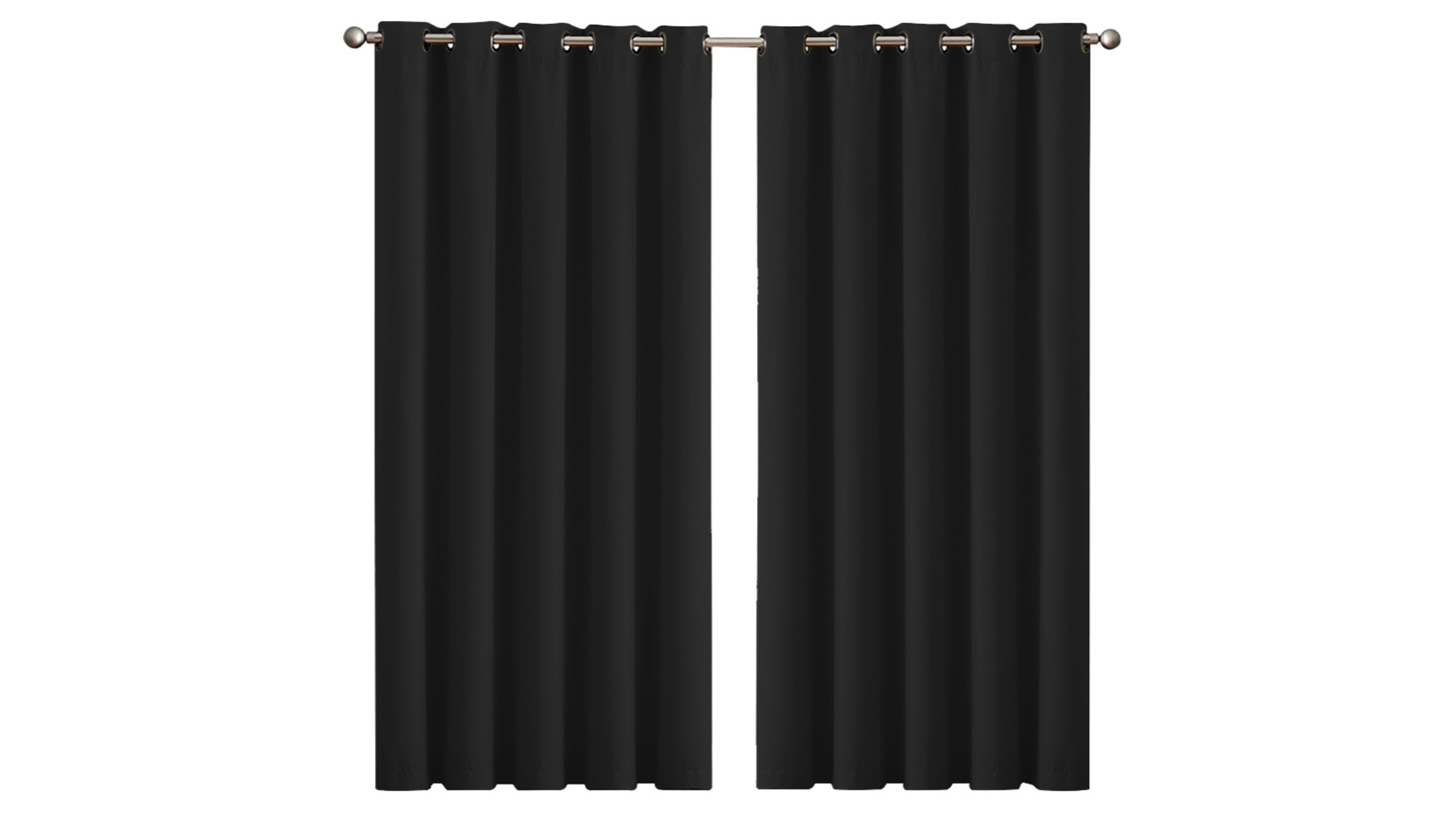 Marlow 2 Piece 3-Layer 180 x 230cm Blockout Curtain - Black