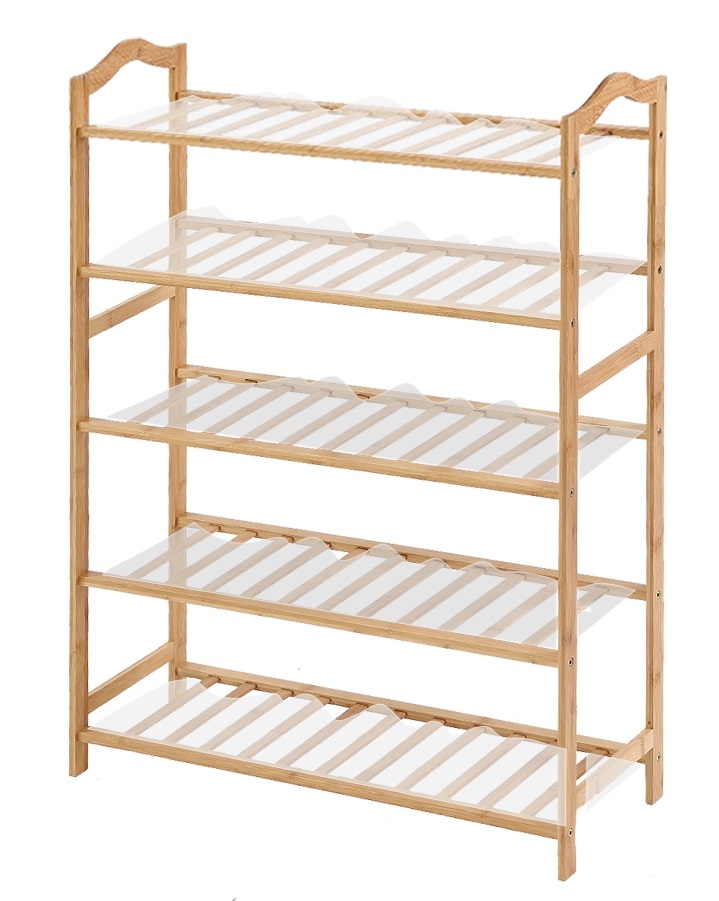 Levede 5 Tier Bamboo Shoe Rack - 70cm