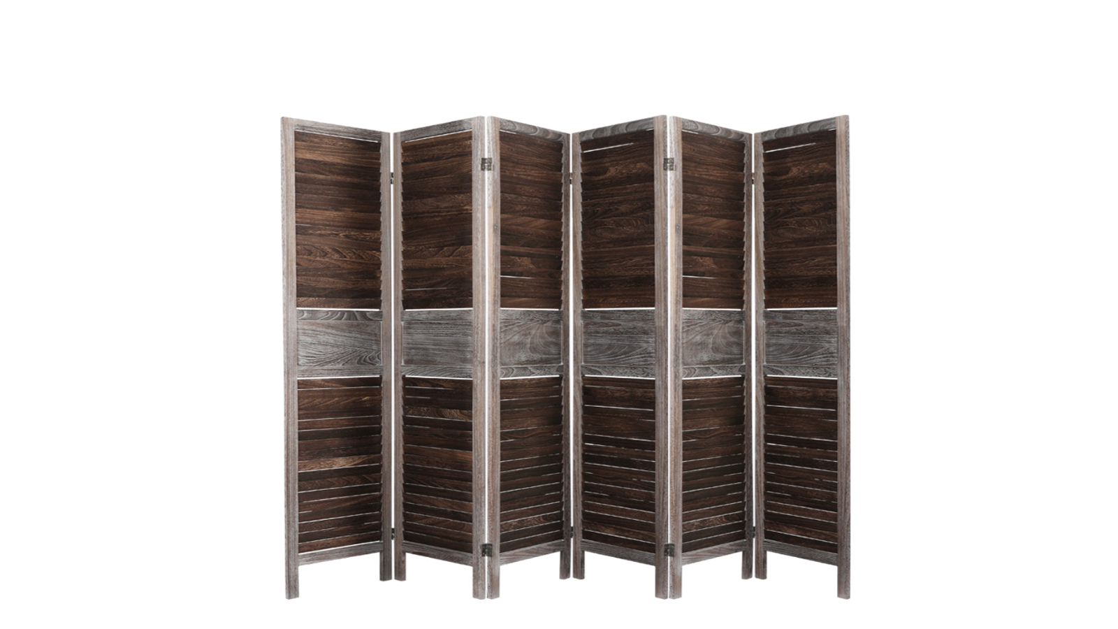 Big Bedding Australia Folding Screen Stand Wood 6 Panel Room Divider - Brown