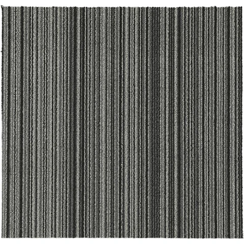 Marlow Commercial 20-Piece Striped Carpet Office Flooring Tiles - Black