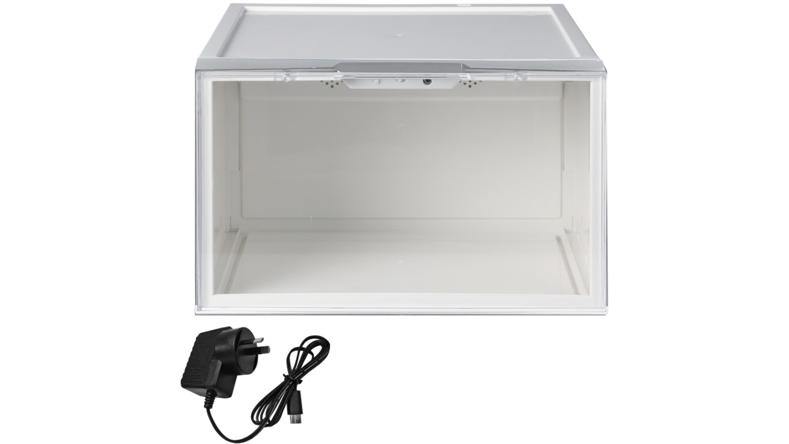 Sello White LED Lighted Shoe Storage Boxes Sound Control Magnetic