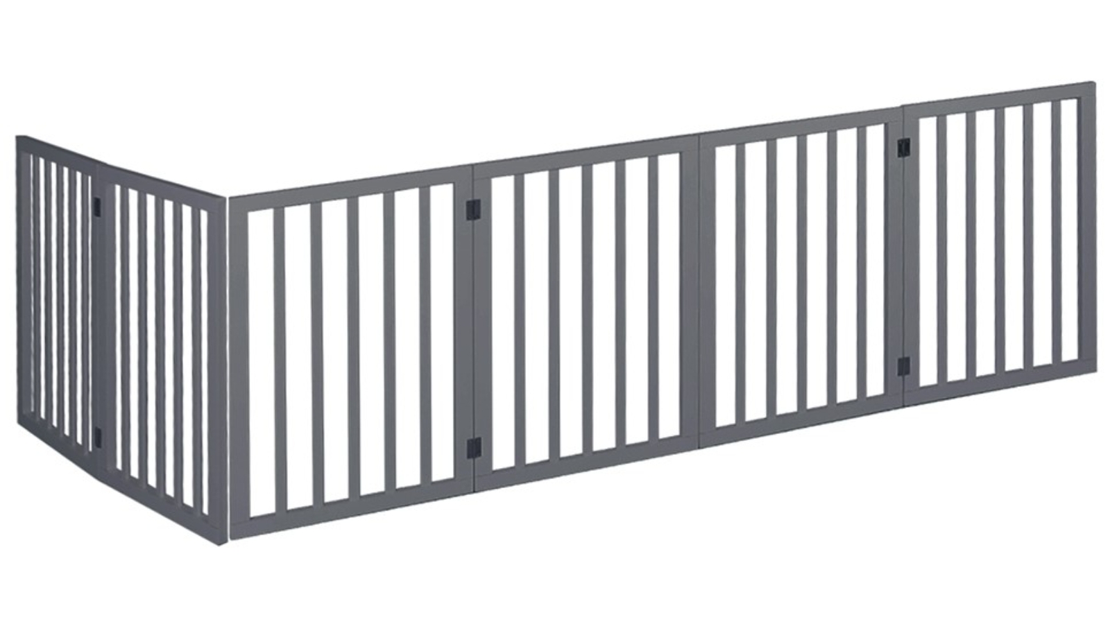 PaWz Wooden Pet Gate 6 Panels Fence - Grey
