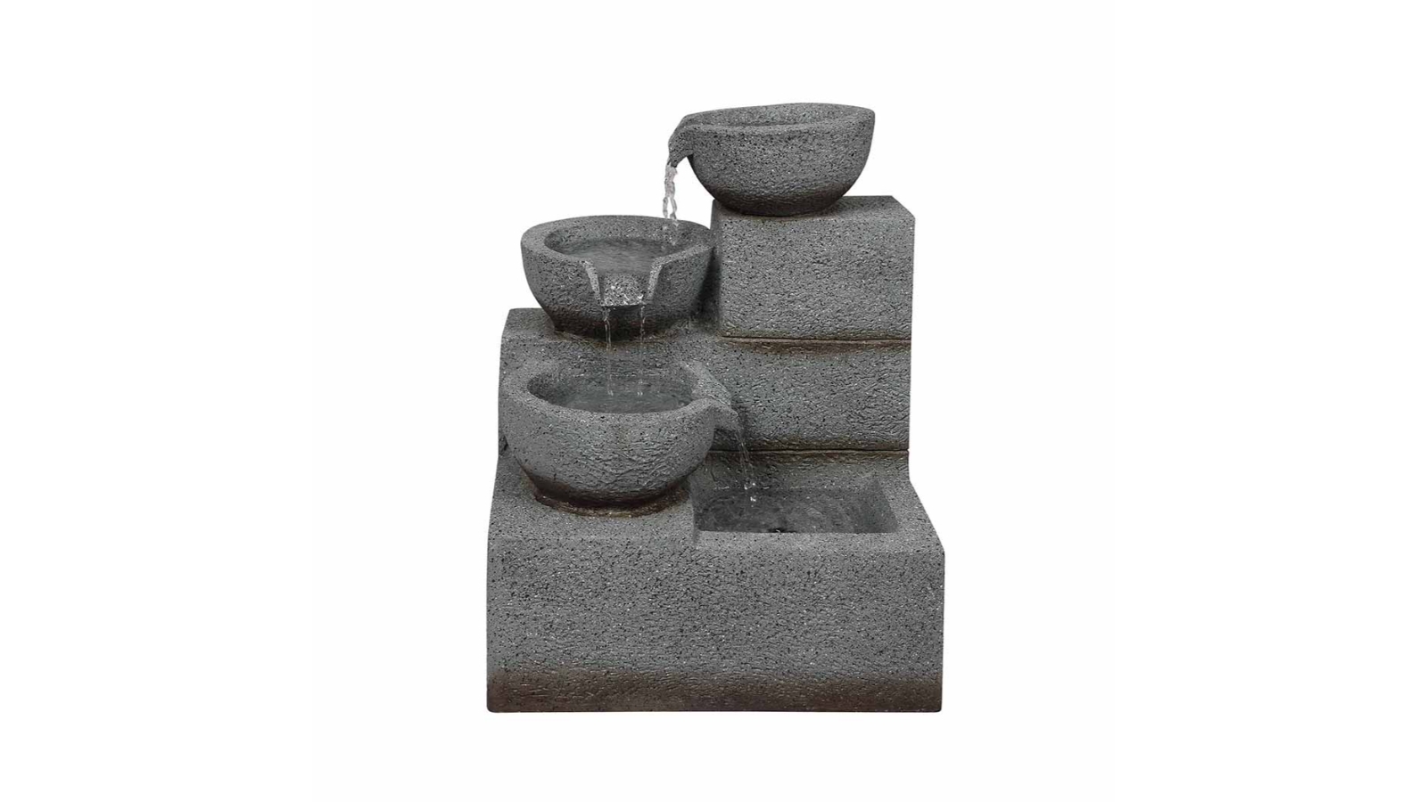 Lambu Electric Fountain Water Bird Bath - Grey