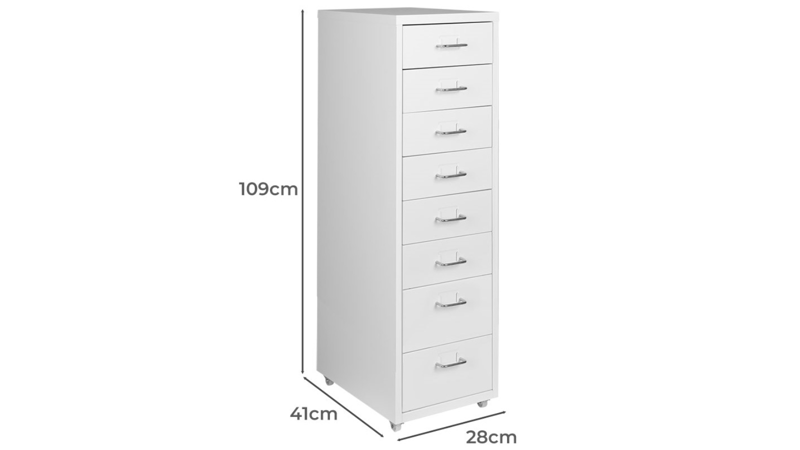 Levede 8Drawer Office Drawers White Harvey Norman