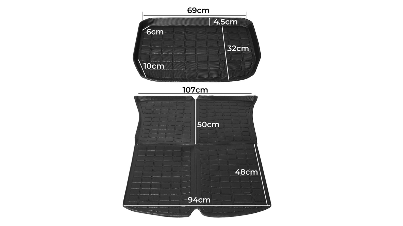Manan Tesla Model Y Front and Rear Trunk Car Mats Harvey Norman