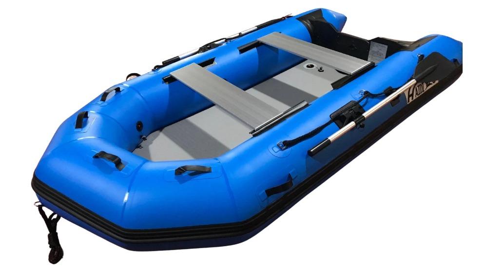 Jacksaqua Blue Tender Pontoon Rescue Inflatable Dinghy and Dive Fishing Boat with Hard Floor Air-Deck