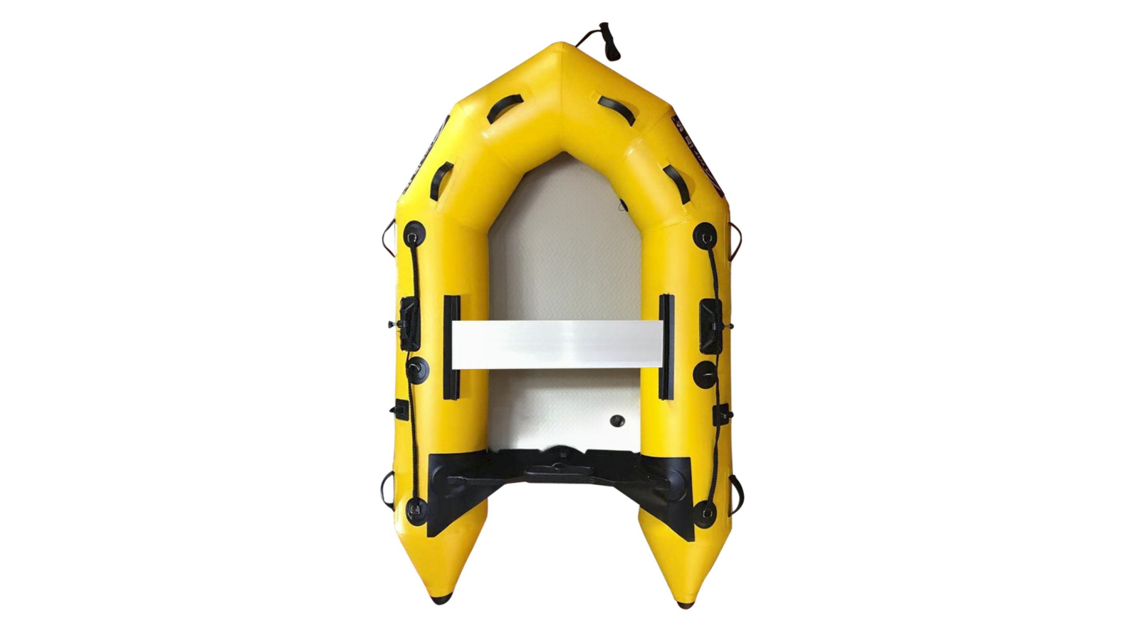 Jacksaqua Yellow Tender Pontoon Rescue Inflatable Dinghy and Dive Fishing Boat with Hard Floor Air-Deck