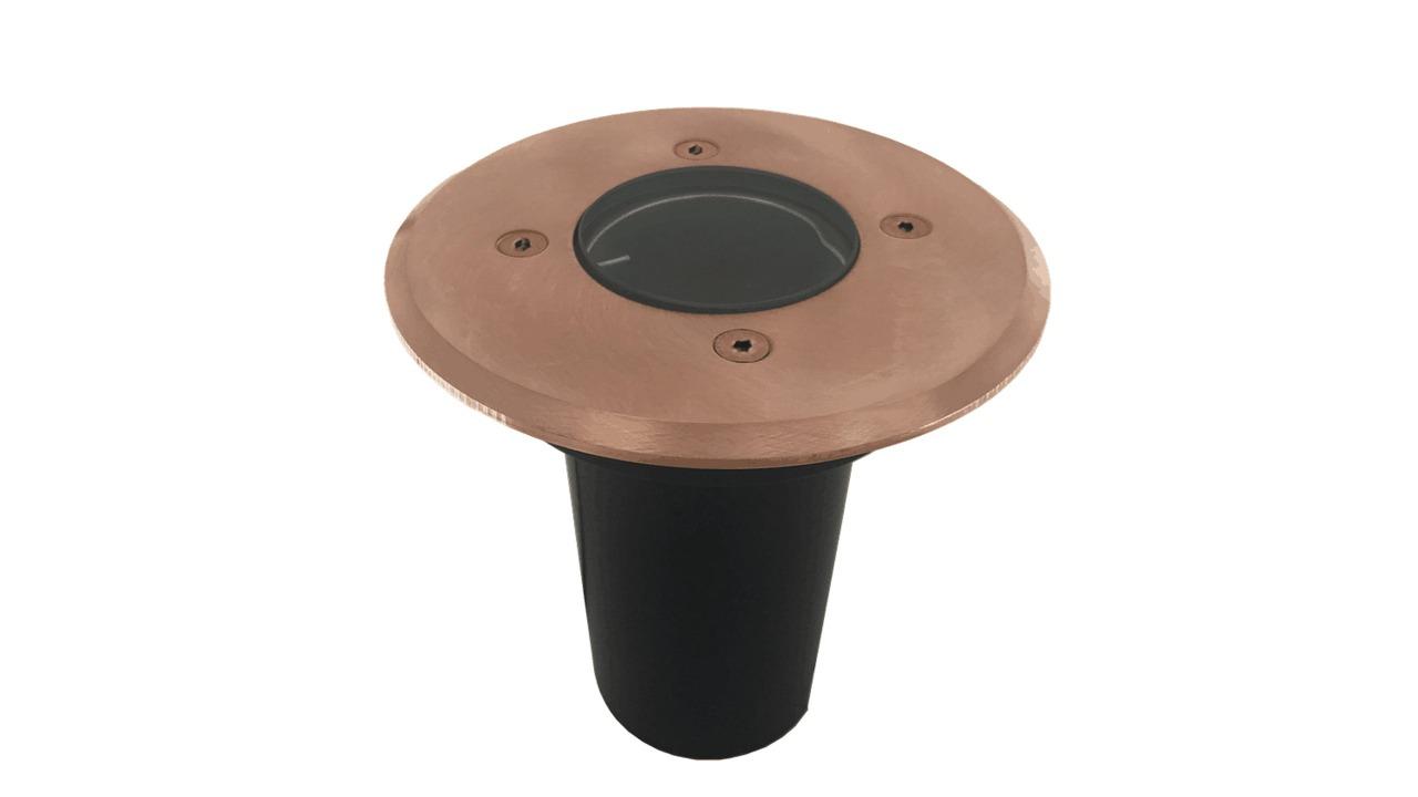 Inground Up Light MR16 Round Copper Face Plate 12cm Open IP67