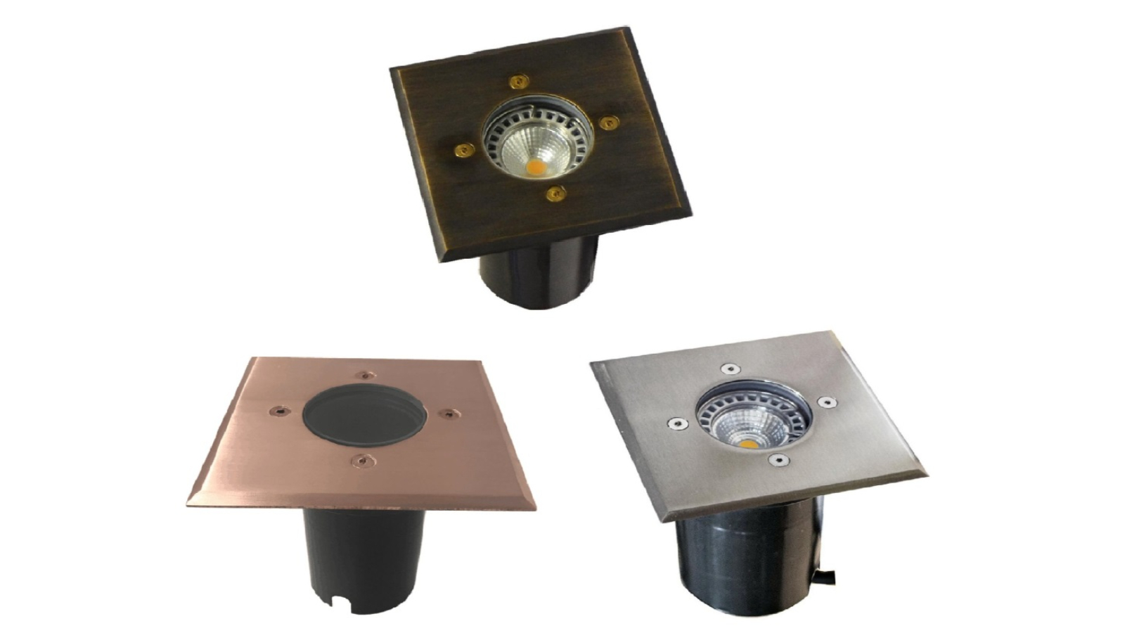 CLA Lighting MR16 Inground Up Light IP67 12cm Open Square Face Plate