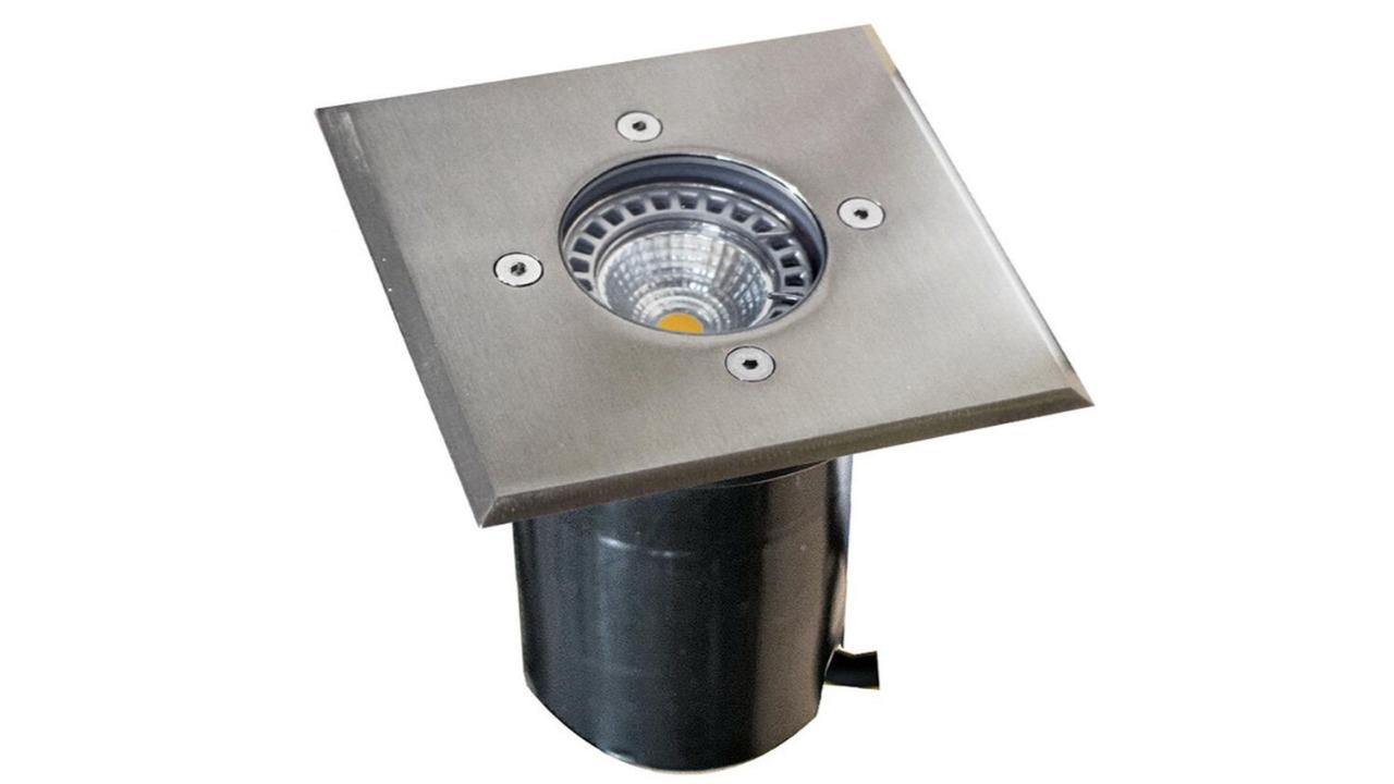 Inground Up Light MR16 Square 316 Stainless Steel Face Plate 12cm Open IP67