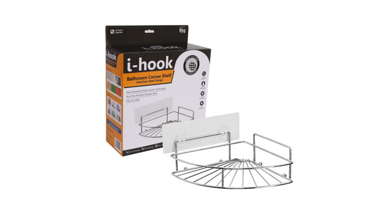 I-Hook Bathroom Corner Shelf