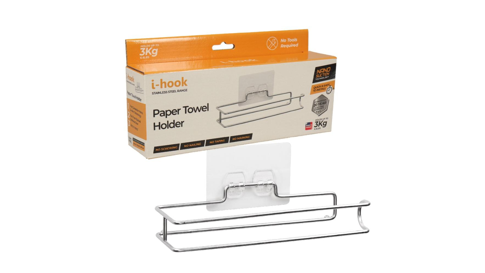 White Magic i-hook Kitchen Paper Towel Holder