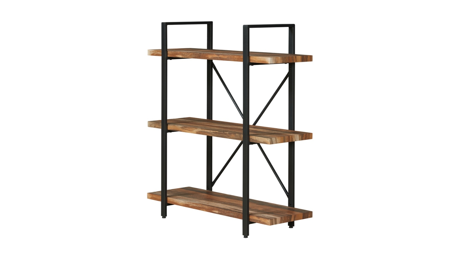 IHOMDEC 3 Tier Industrial Vintage Wood and Metal Bookcase Harvey Norman