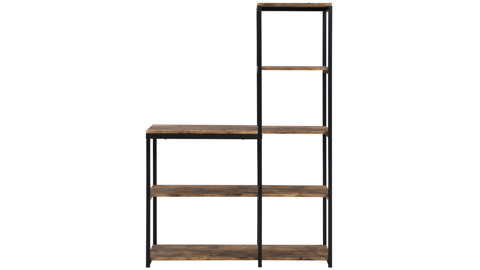 iHomdec 5Tier L Shaped Open Ladder Bookshelf Rustic Dark Brown
