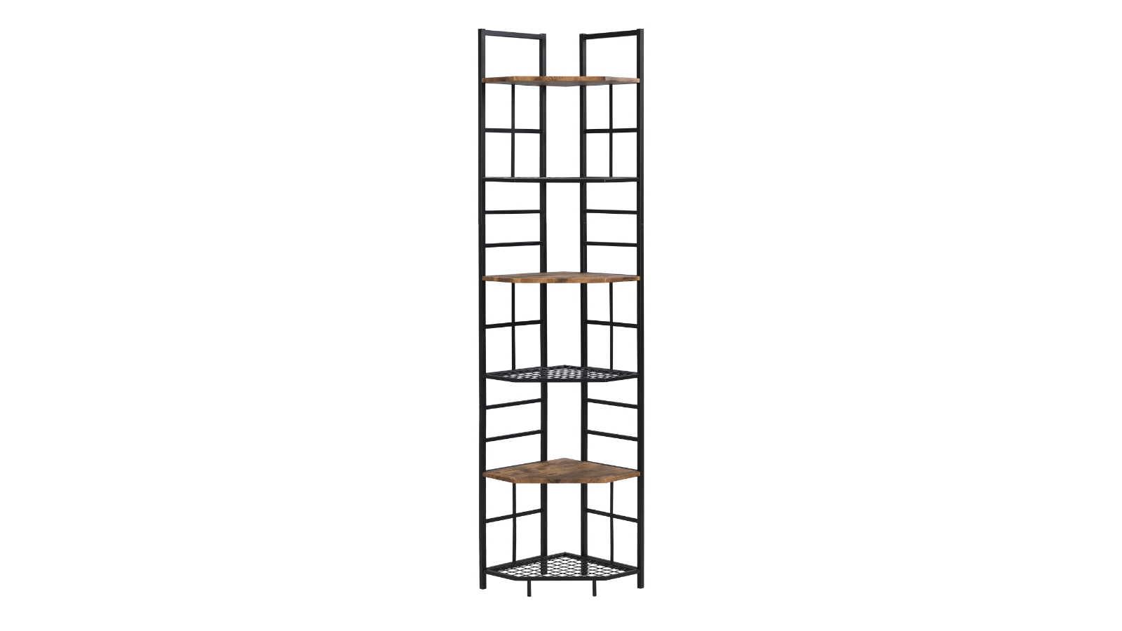 IHOMDEC 6-Tier Steel Pentagon Corner Bookshelf - 194.5cm
