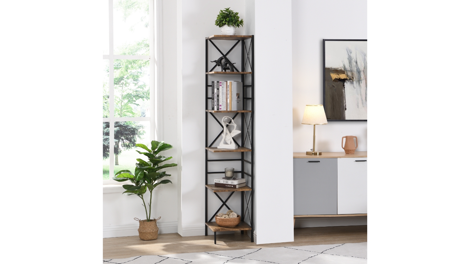 A closer look at Modern Pentagon Living Room Bookshelf
