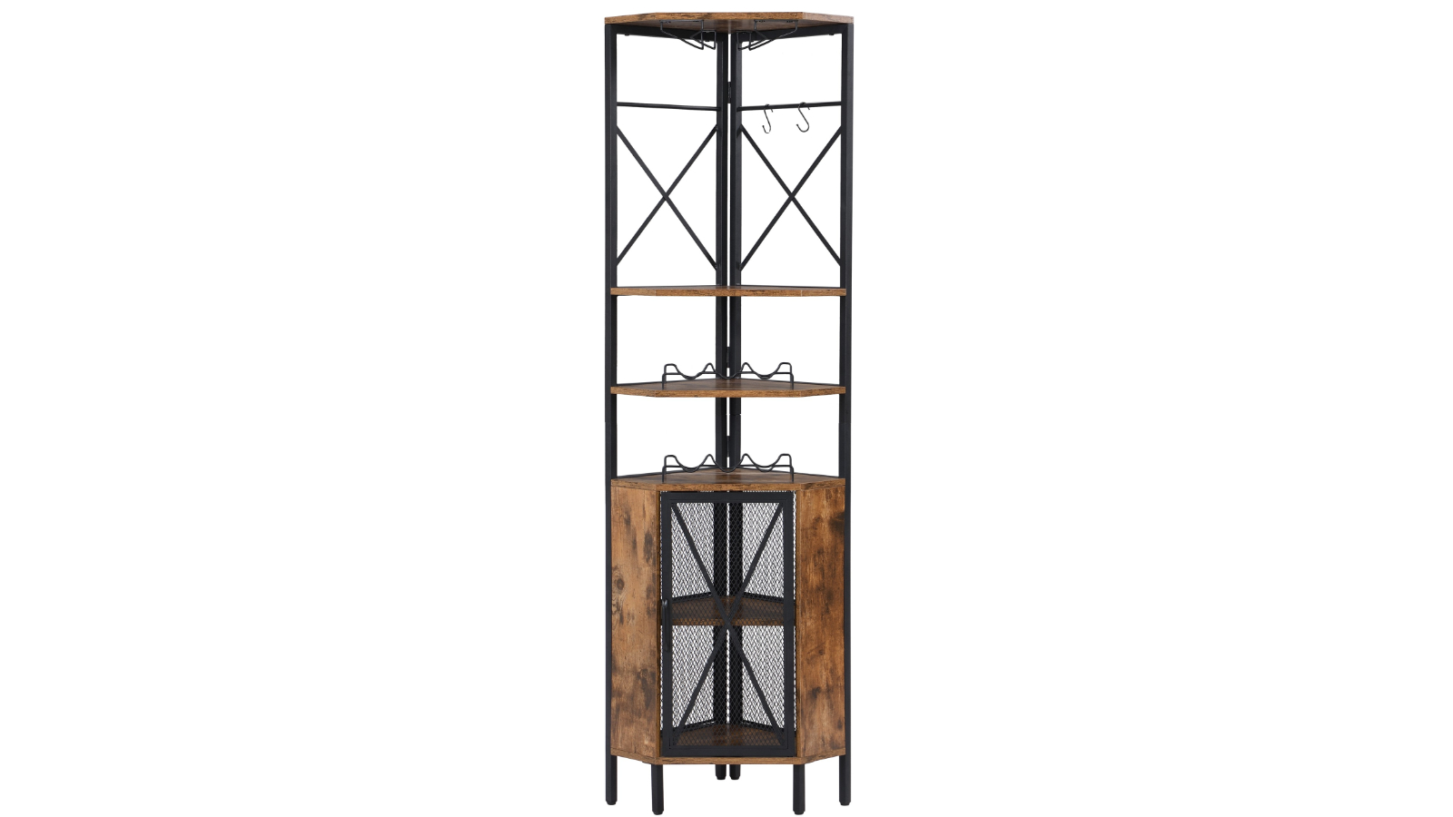 iHomeDec Multifunctional Pentagon Corner Shelf with Storage Cabinet Harvey Norman