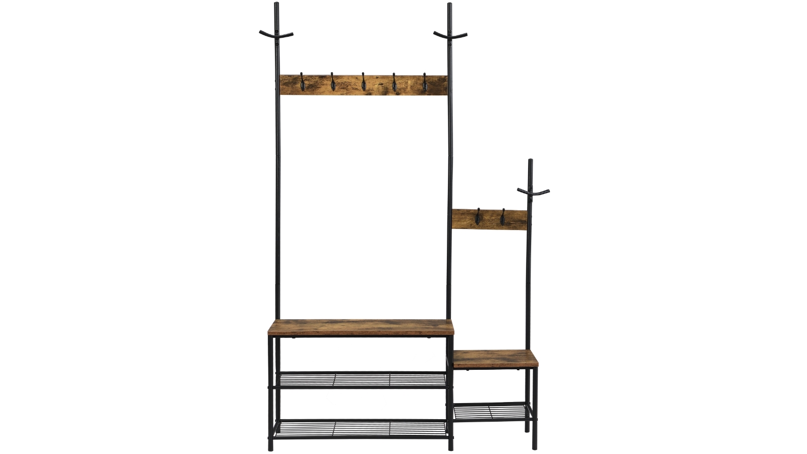 iHomdec Parent-Child Wood and Metal Hall Tree