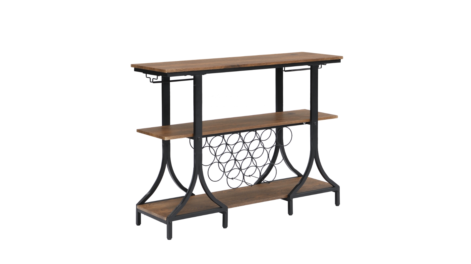 iHomedec 3-Tier Vintage Wine Rack with 12 Bottle Holder - Brown
