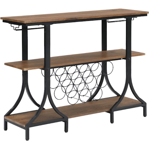 iHomedec 3-Tier Vintage Wine Rack with 12 Bottle Holder - Brown