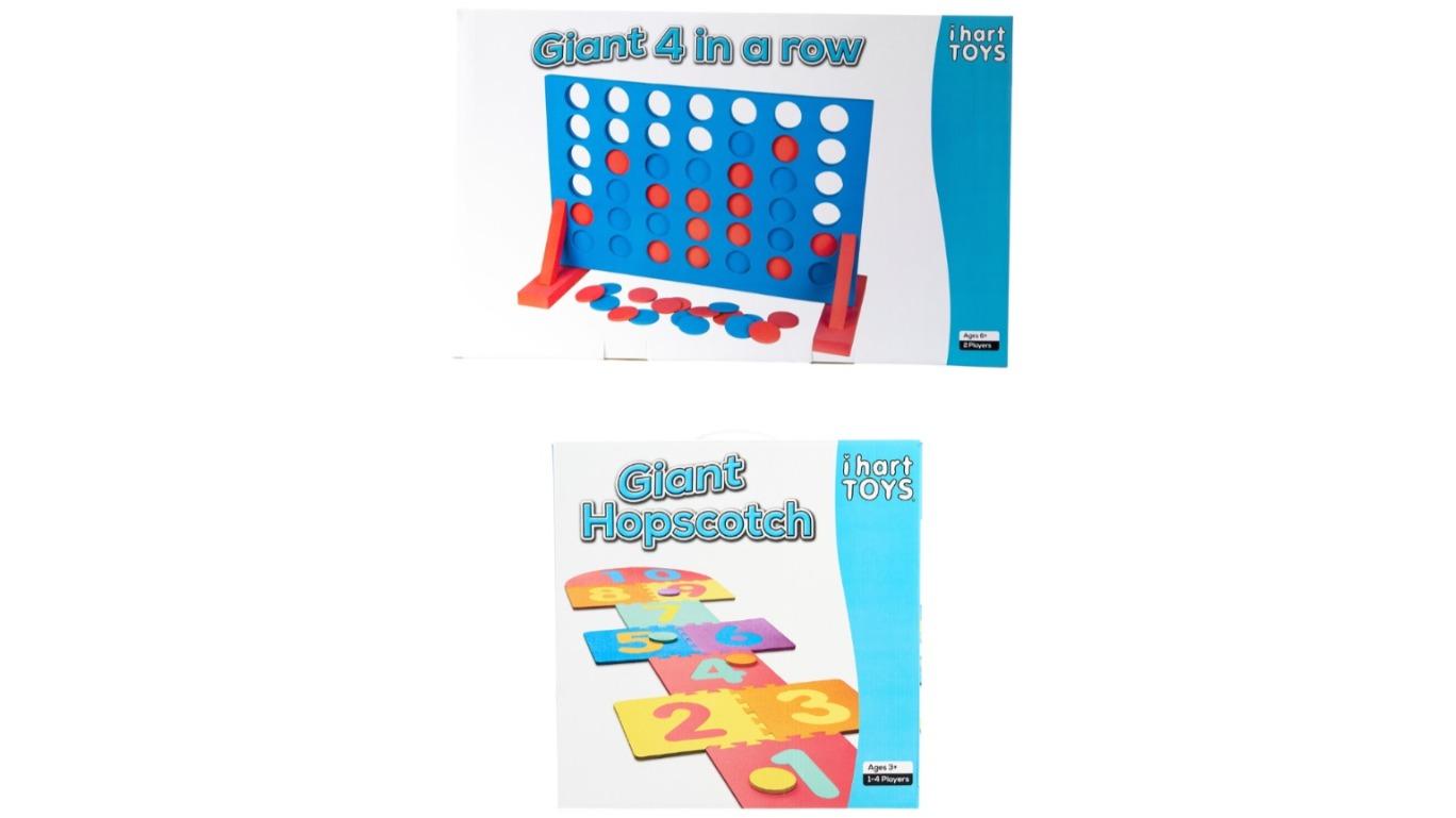 IHart Toys Giant 4 in a Row and Hopscotch Bundle