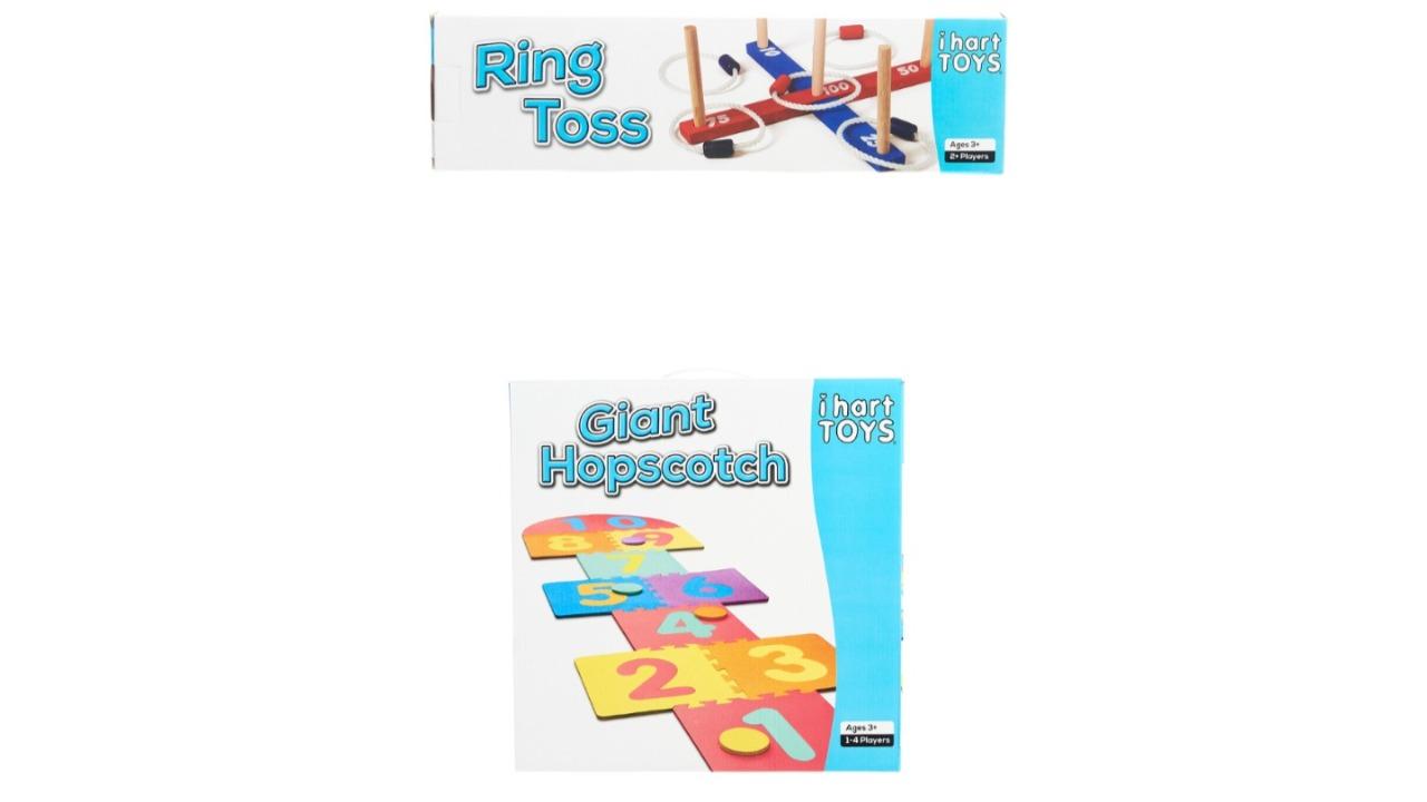 IHart Toys Ring Toss and Giant Hopscotch Bundle