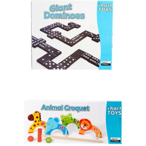 IHart Toys Giant Domino and Animal Croquet Bundle