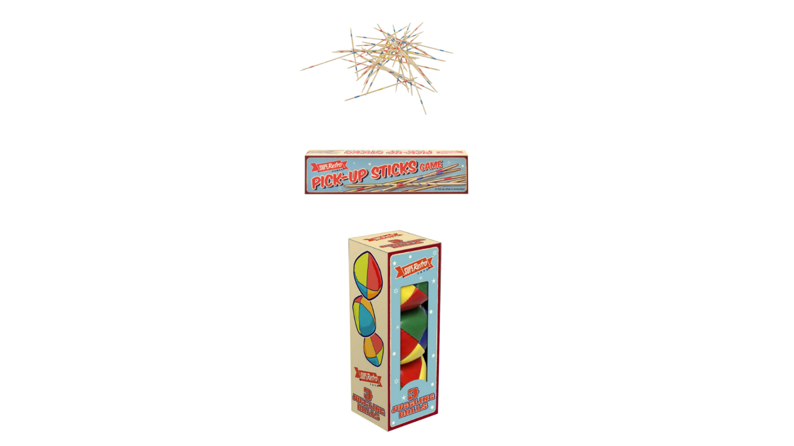IHart Toys Retro Pick Up Sticks Game and Juggling Ball Bundle