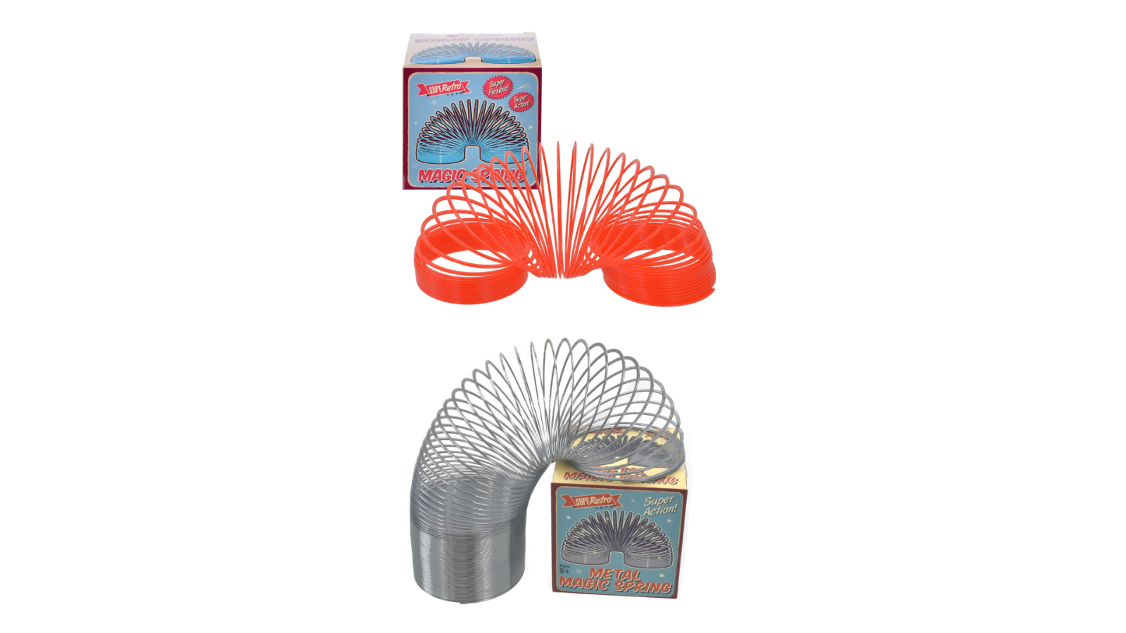 Toy Pressing Spring iHart Toys Bundle Retro Plastic Magic Spring and Metal Magic Spring ...