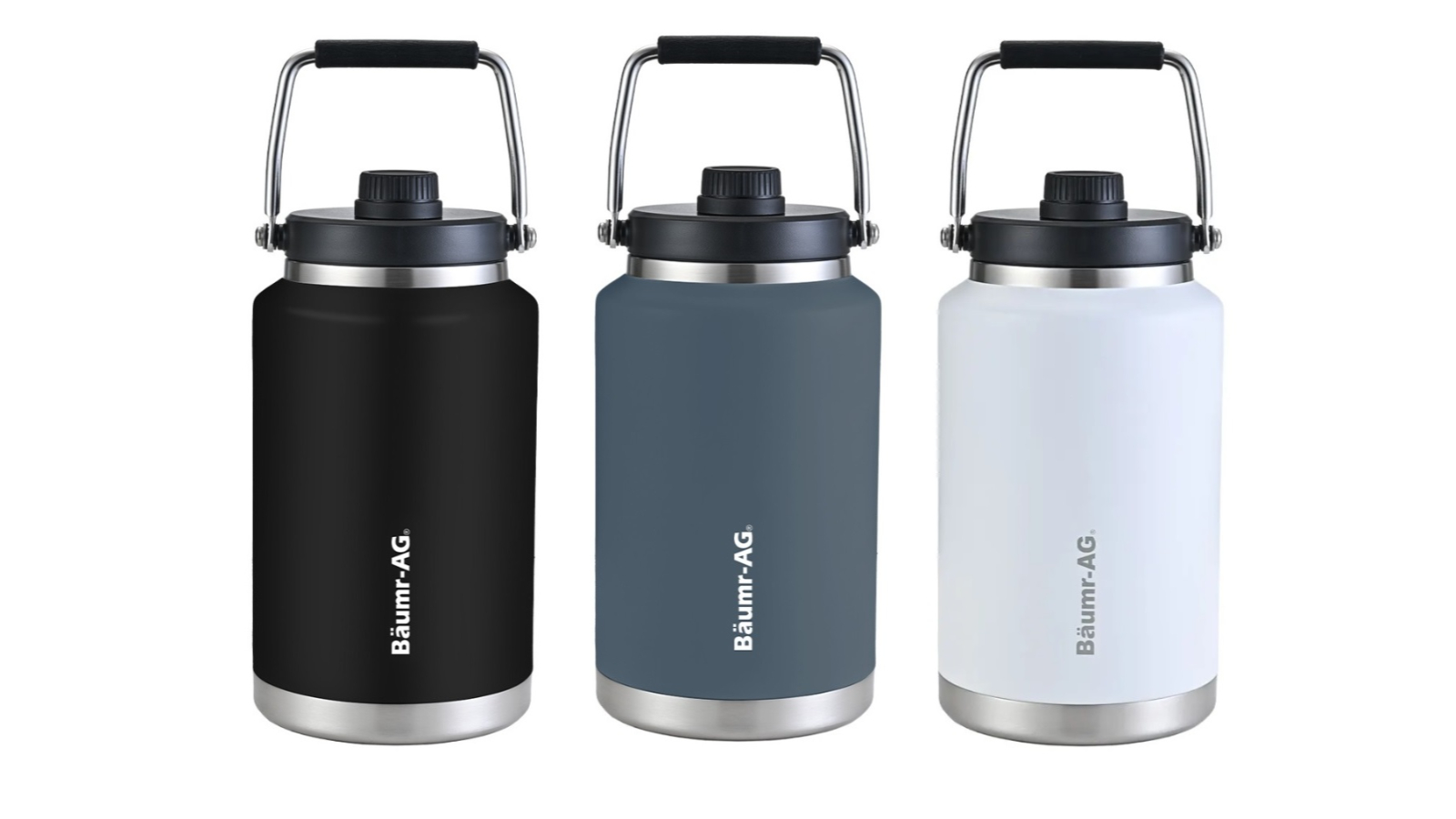 Baumr-AG Double Wall Insulated Stainless Steel Water Bottle Drink Jug with Handle