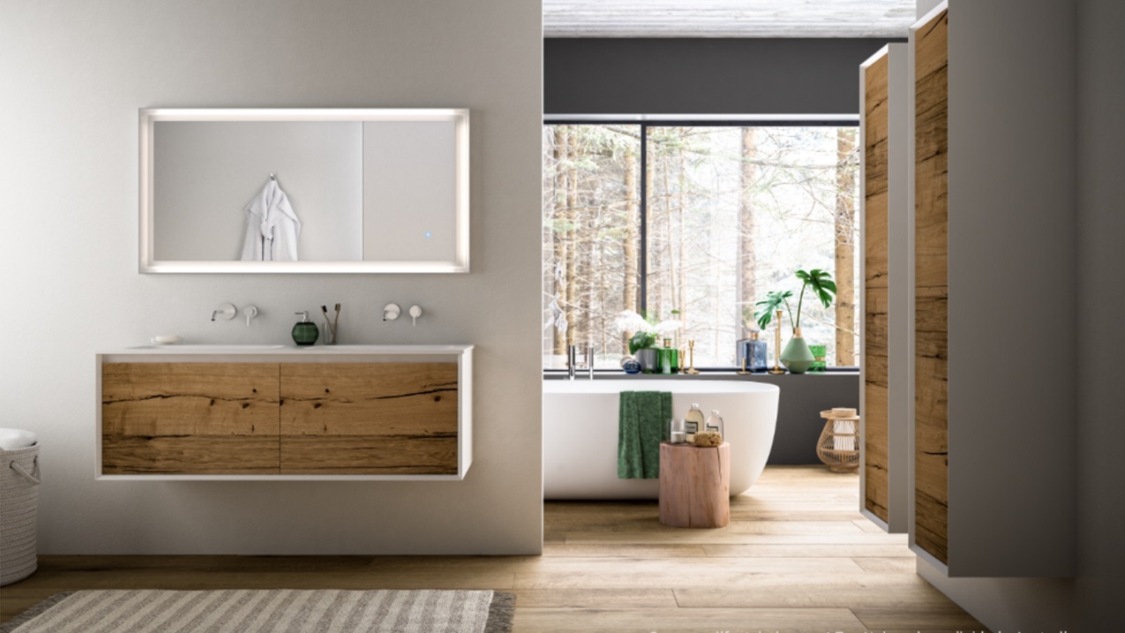 Parisi IKS LV2 1400mm Wall Mounted Vanity with Double Mineral Marmo Top