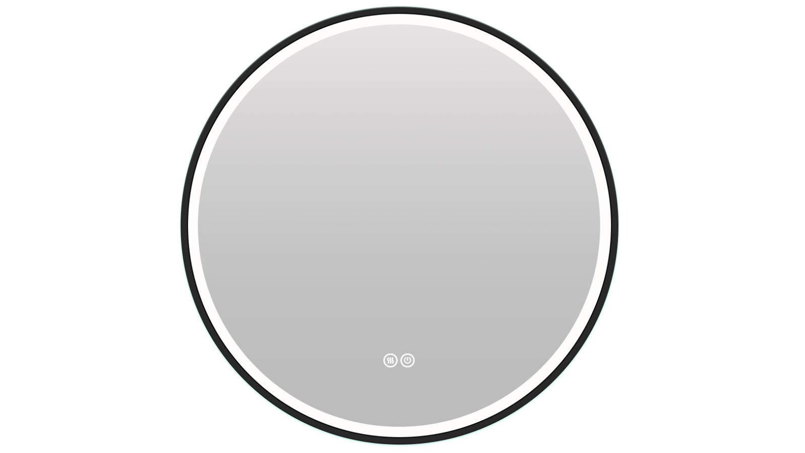 Ilume Circa 600mm Demister Tri-colour Framed Mirror - Matte Black