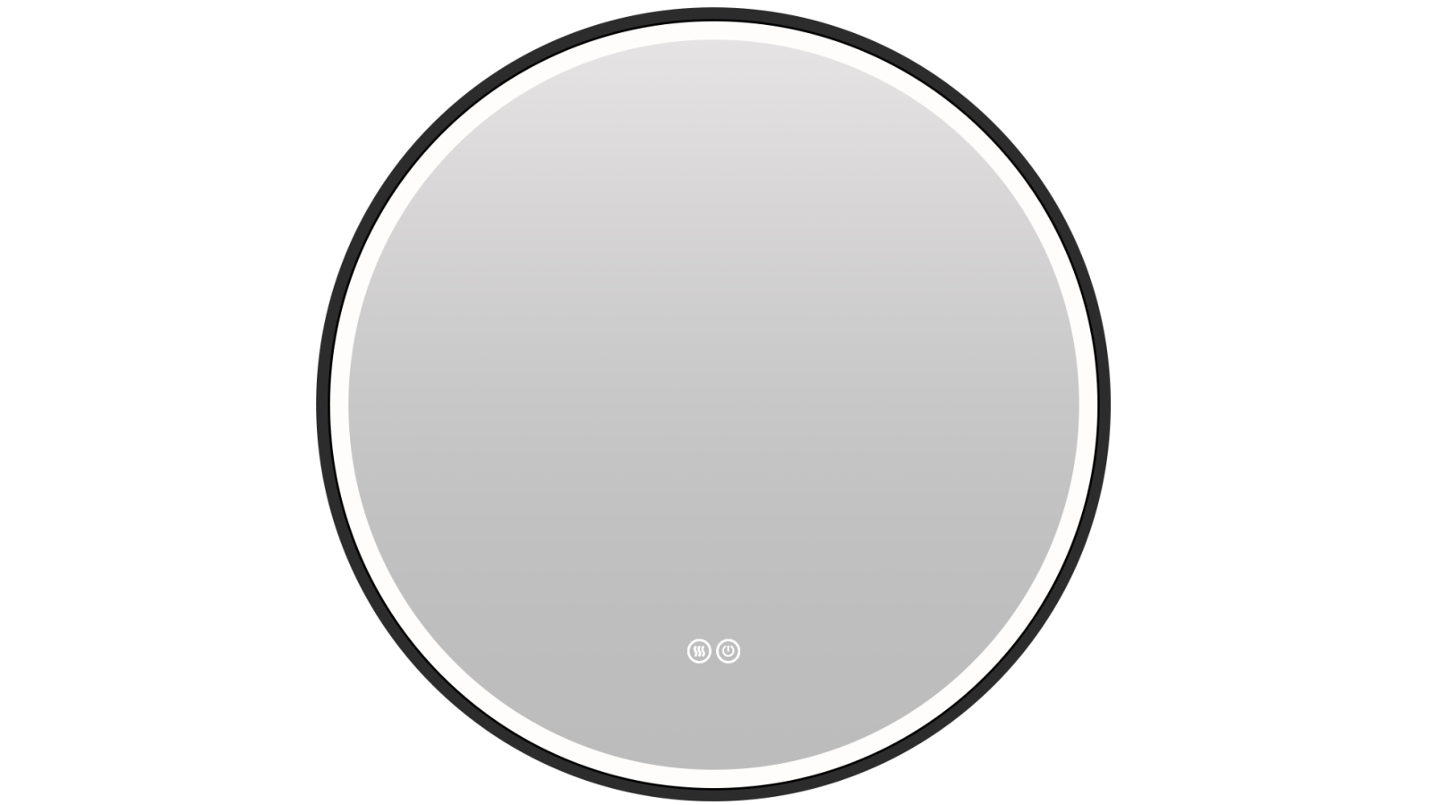 Ilume Circa 800mm Demister Tri-colour Framed Mirror - Matte Black