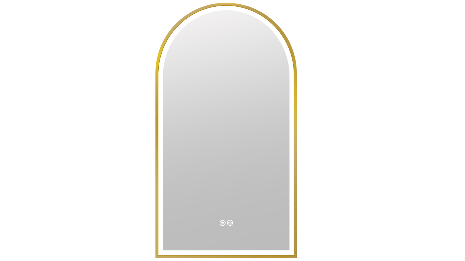 Ilume Curv 500mm Demister Tri-Colour Framed Mirror - Brushed Brass