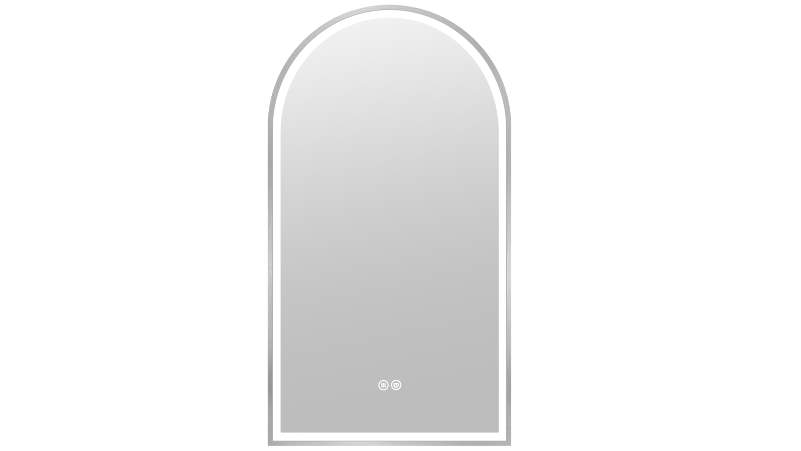 Ilume Curv 500mm Demister Tri-Colour Framed Mirror - Brushed Nickel