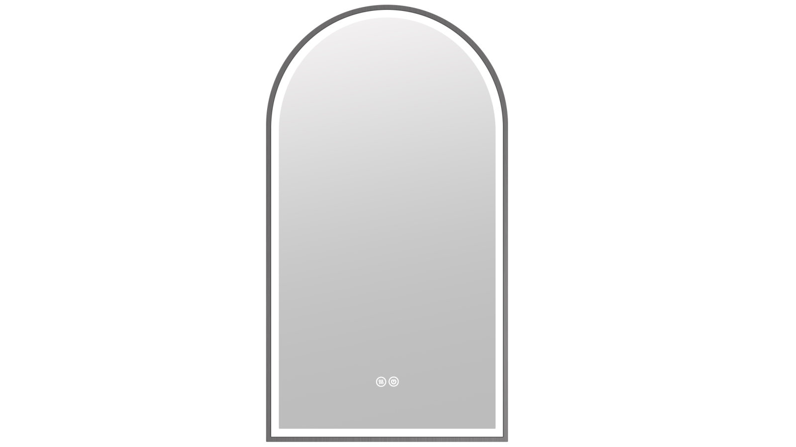 Ilume Curv 500mm Demister Tri-Colour Framed Mirror - Gunmetal