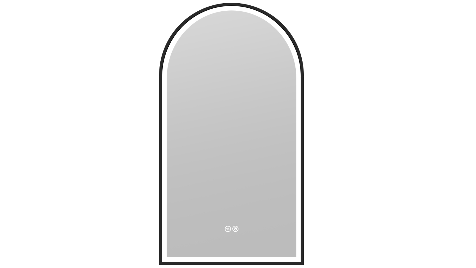 Ilume Curv 500mm Demister Tri-Colour Framed Mirror - Matte Black