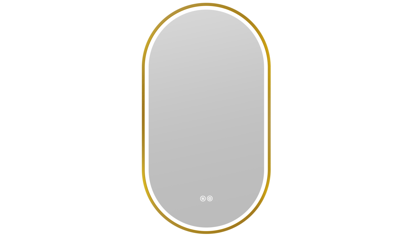 Ilume Pill 500mm Demister Tri-colour Framed Mirror - Brushed Brass