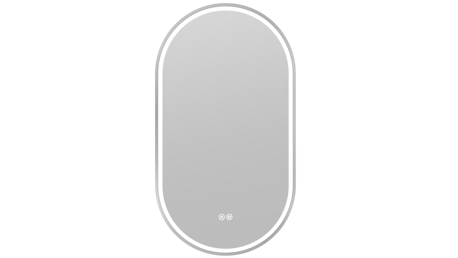 Ilume Pill 500mm Demister Tri-colour Framed Mirror - Brushed Nickel