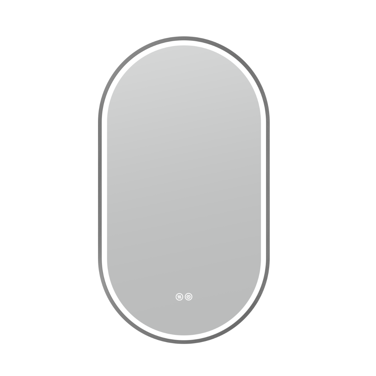 Ilume Pill 500mm Demister Tri-colour Framed Mirror - Gunmetal