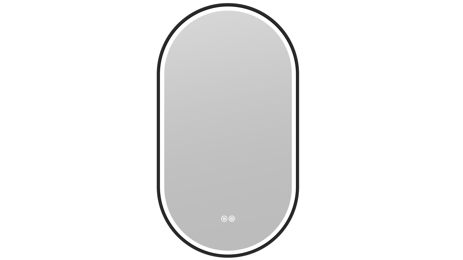 Ilume Pill 500mm Demister Tri-colour Framed Mirror - Matte Black