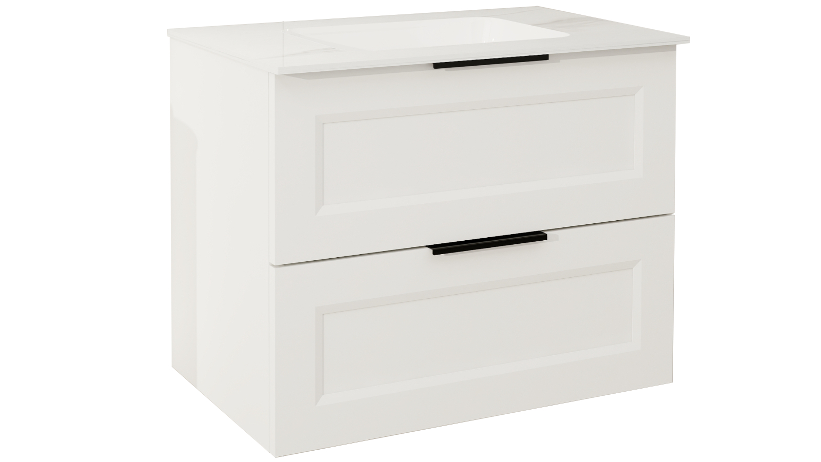 Ilume Bowral 750mm Wall Hung Vanity with Porcelain Top and Undercounter Basin 0 Tap Hole - Matte White