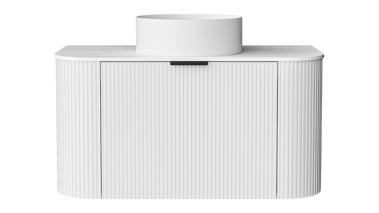Ilume Curv 750mm Wall Hung Vanity with Porcelain Top and Above Counter Basin 0TH - Matte White