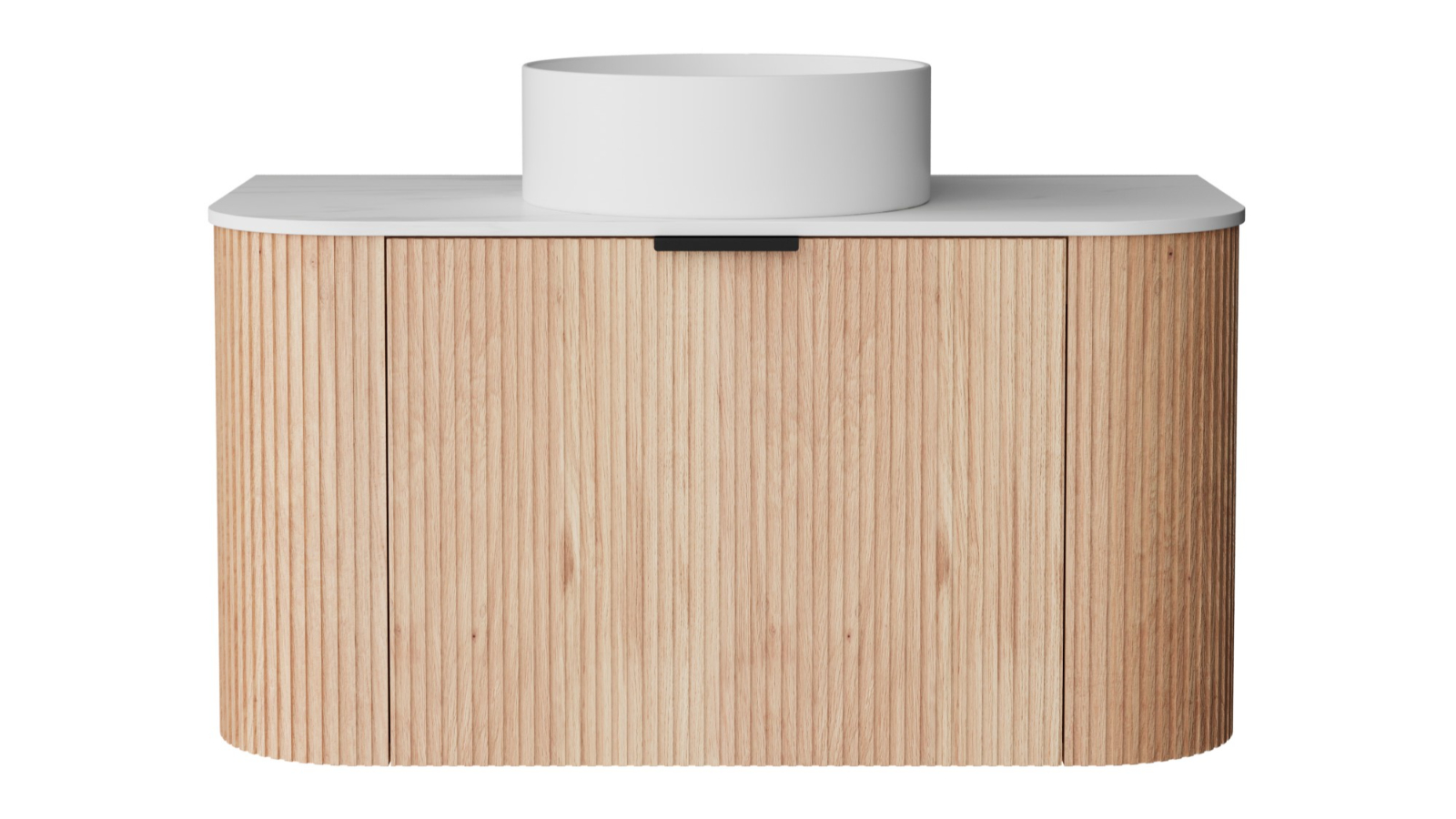 Ilume Curv 750mm Wall Hung Vanity with Porcelain Top and Above Counter Basin 0TH - Oak