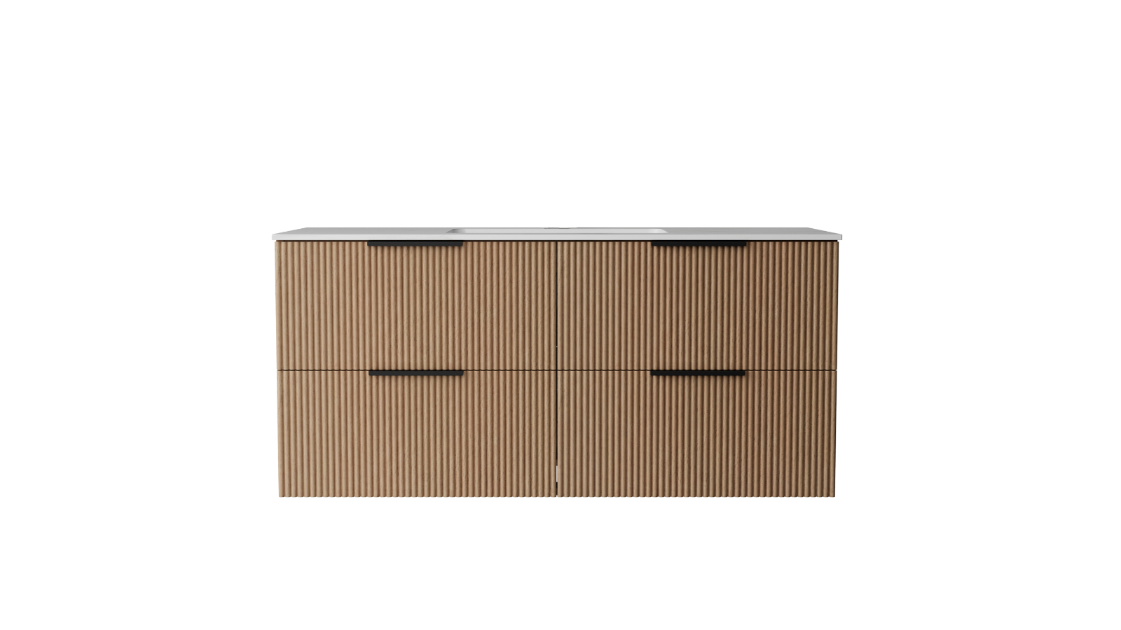 Ilume Superb 1200mm Wall Hung Vanity with Porcelain Top and Undercounter Basin 0 Tap Hole - Oak