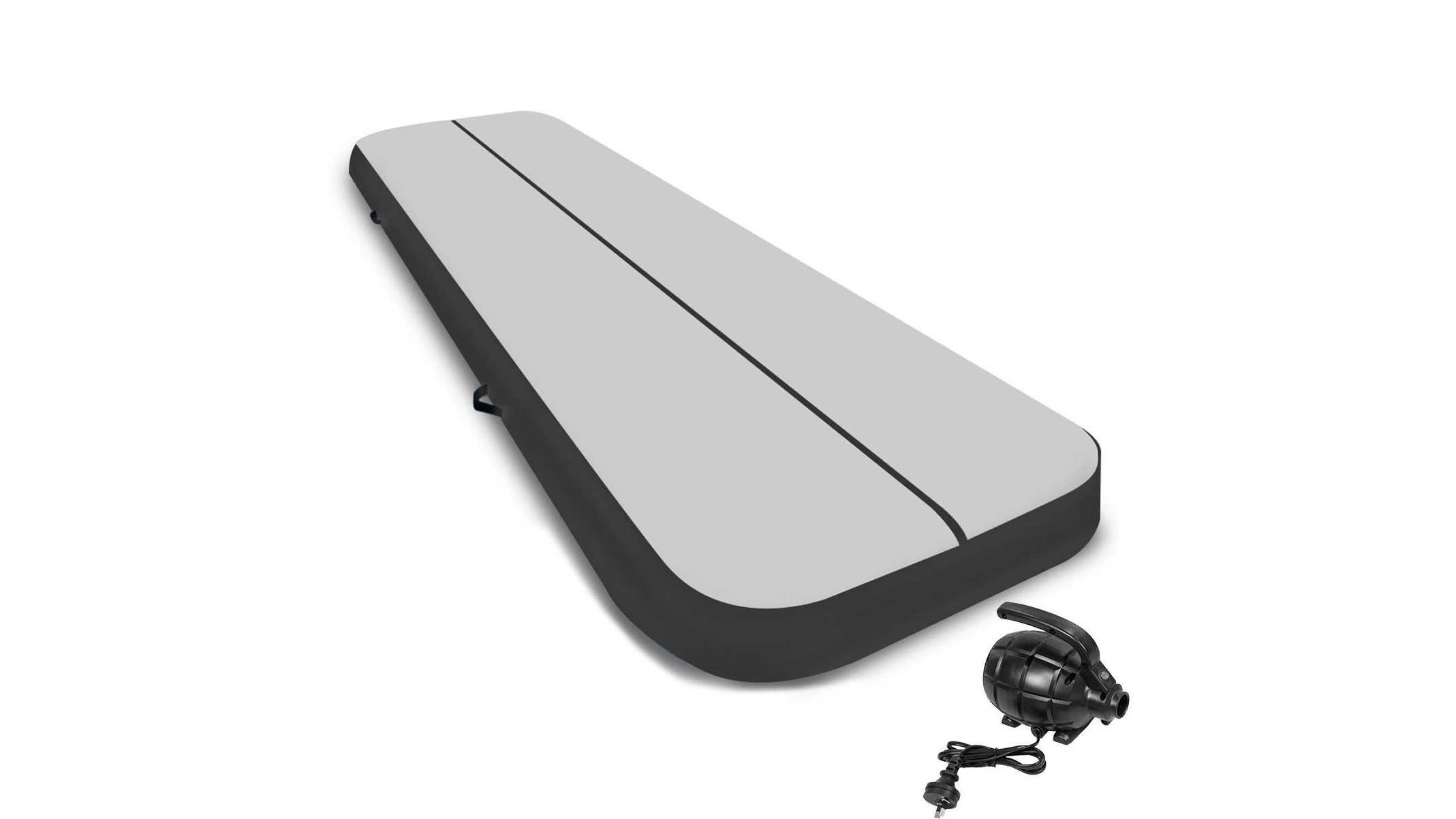 5m Airtrack Tumbling Mat with Pump - Grey/Black