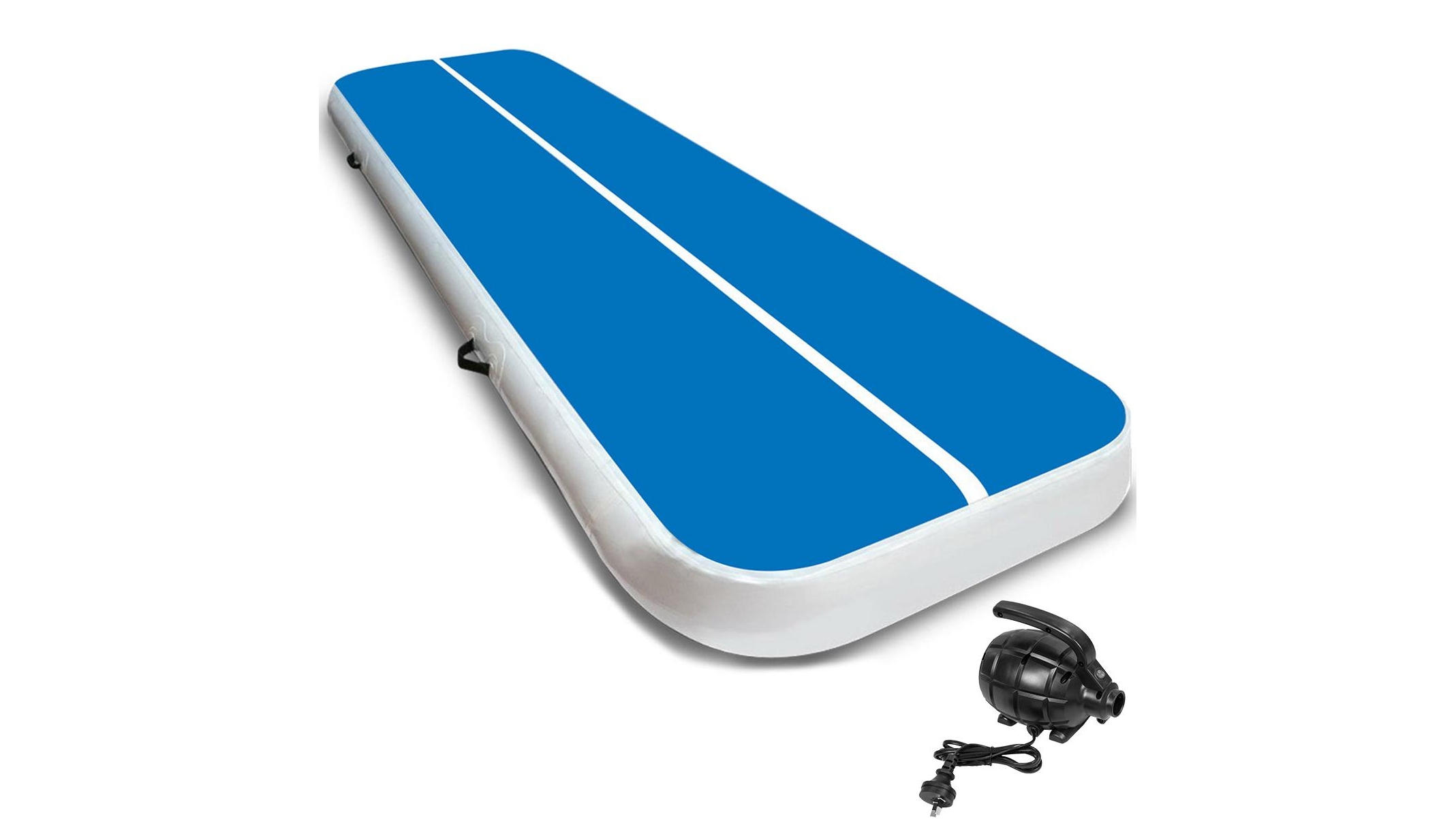 6m Airtrack Tumbling Mat with Pump - Blue/White