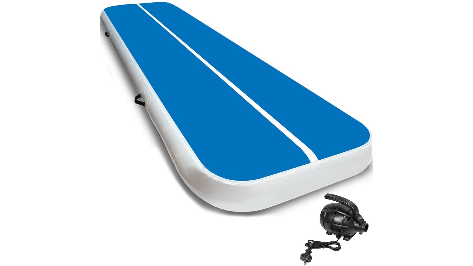 Powertrain 6mx2m Air Track Tumbling Mat with Pump - Blue/White