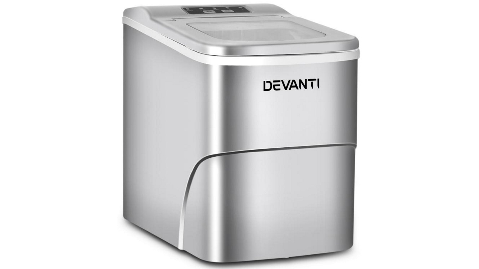 Devanti Portable Ice Cube Maker Machine Silver Harvey Norman